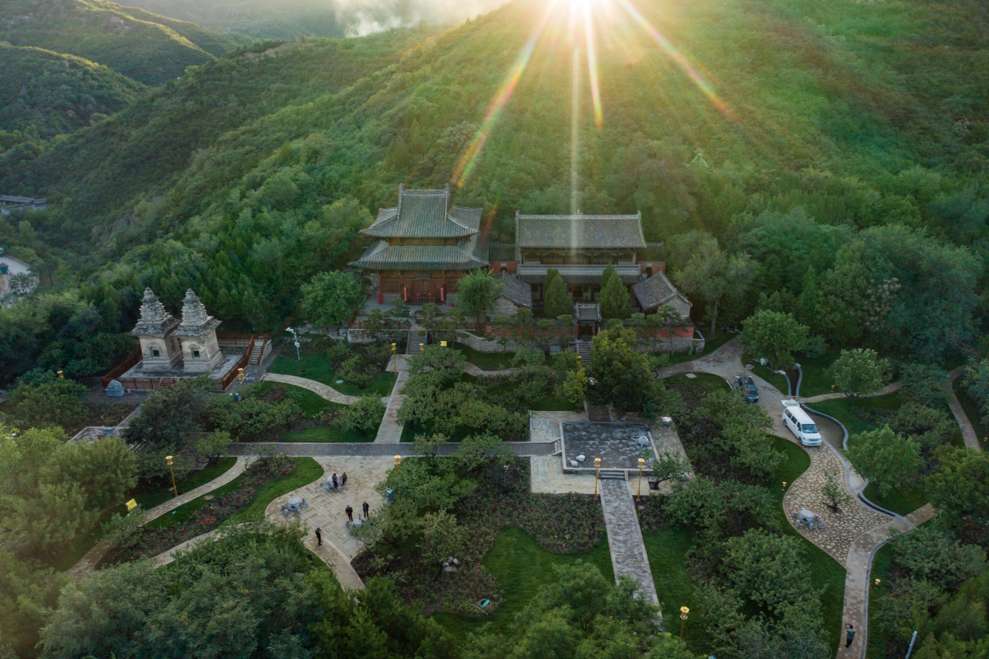 A scenic view of Taiyuan Mengshan Kaihua Temple Ruins