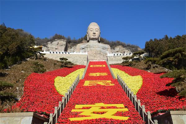 A scenic view of Taiyuan Mengshan Kaihua Temple Ruins