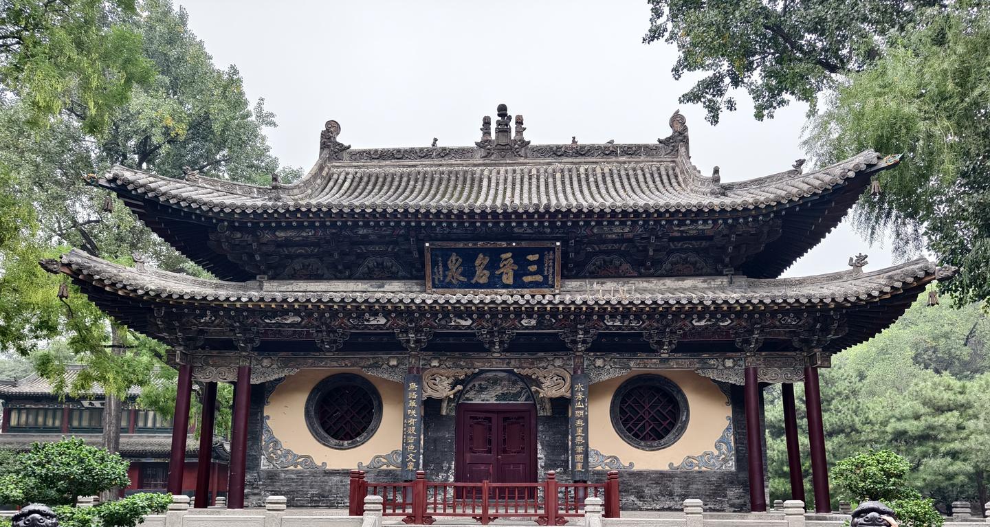 A scenic view of Taiyuan Yangqu Dawang Temple Hall