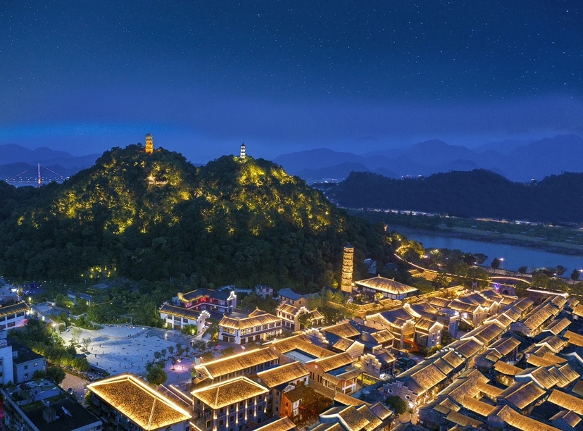 A scenic view of Taizhou Jinshantaqun