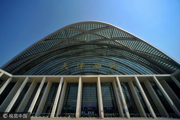 A scenic view of Tianjin Hongqiao Xizhan Zhulou