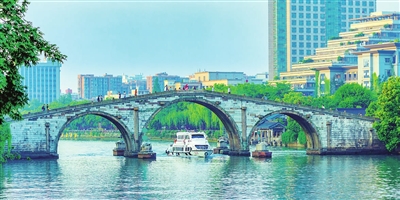A scenic view of Tianjin Wuqing Dayunhe Shisicang Yizhi