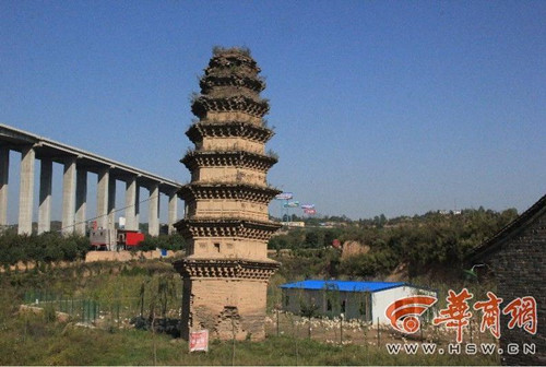 A scenic view of Tongchuan Yanchang Temple Pagoda