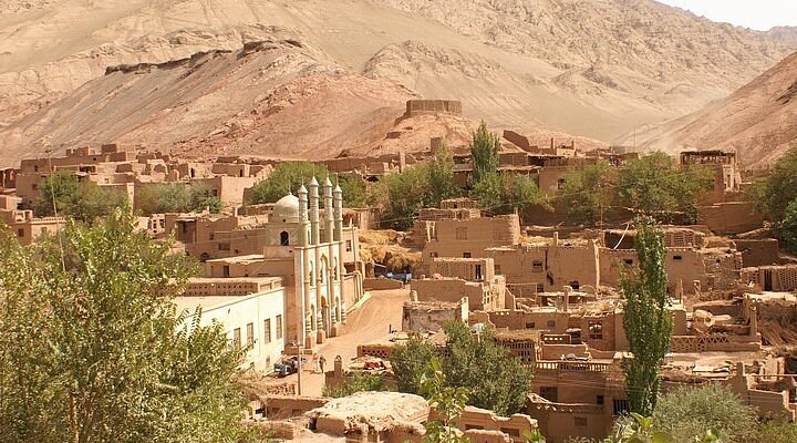 A scenic view of Turpan Bezikeli Qianfodong