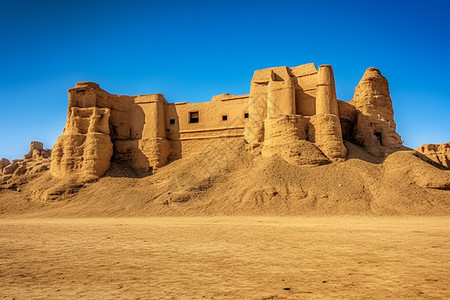 A scenic view of Turpan Gudai Tulufan Pendi Junshi Fangyu Yizhi