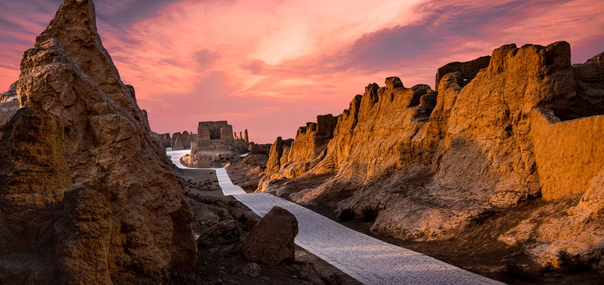 A scenic view of Turpan Liuzhong Gucheng Yizhi
