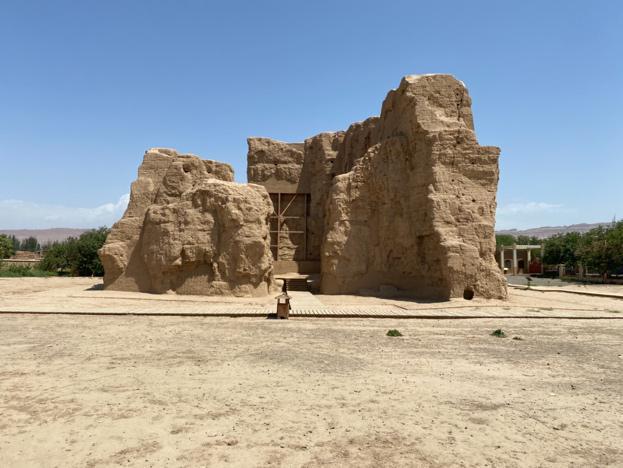 A scenic view of Turpan Taicangta Yizhi