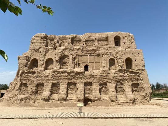 A scenic view of Turpan Taicangta Yizhi