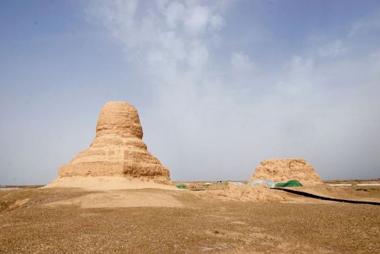 A scenic view of Turpan Taicangta Yizhi