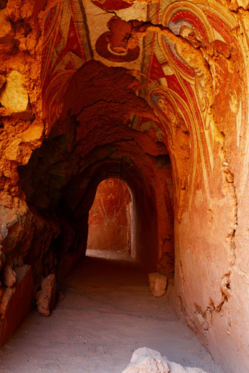 A scenic view of Turpan Tuyugou Shiku