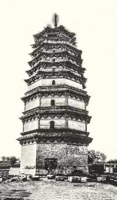 A scenic view of Weinan Chongshou Temple Pagoda Pucheng