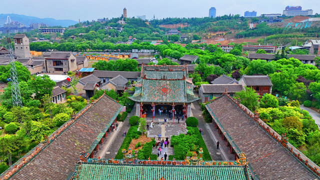 A scenic view of Weinan Hancheng Jiulang Temple