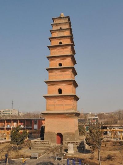 A scenic view of Weinan Huiche Temple South Pagoda