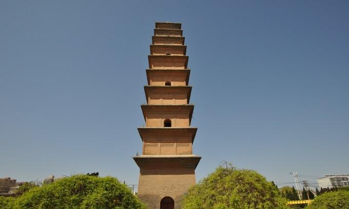 A scenic view of Weinan Huiche Temple South Pagoda