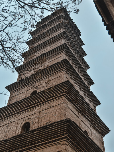 A scenic view of Weinan Huizhao Temple Pagoda