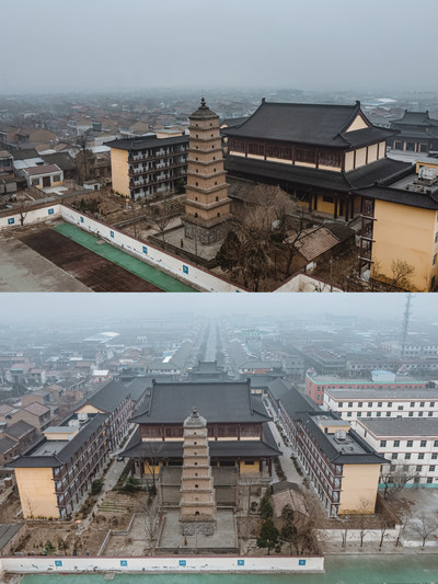 A scenic view of Weinan Huizhao Temple Pagoda