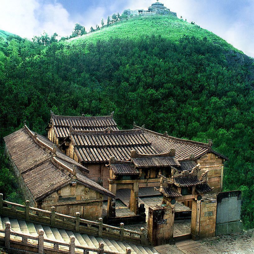 A scenic view of Wenzhou Shengjingshan Shidian