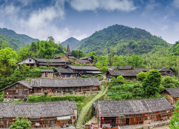 A scenic view of Wenzhou Shunxi Gu Jianzhuqun