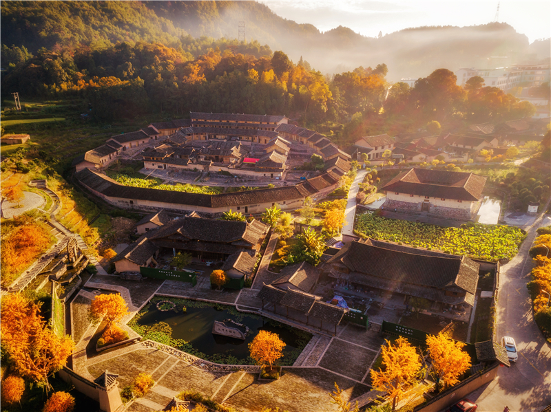A scenic view of Wenzhou Taishun Tulou
