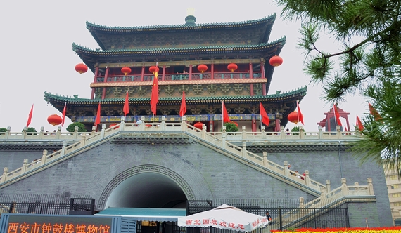 A scenic view of Xian Bell And Drum Towers