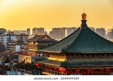 A scenic view of Xian Bell And Drum Towers