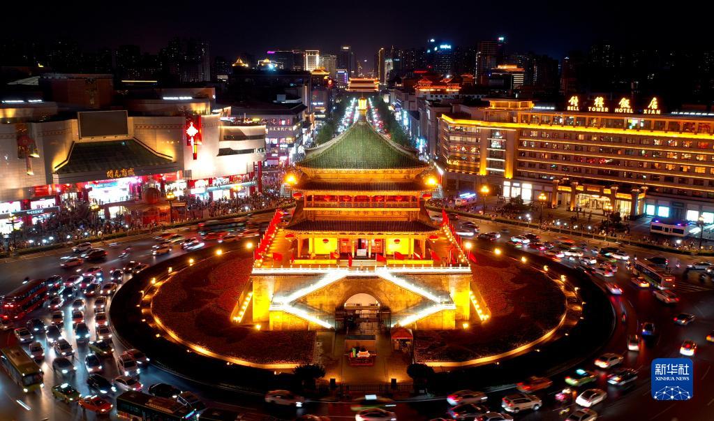 A scenic view of Xian Bell And Drum Towers