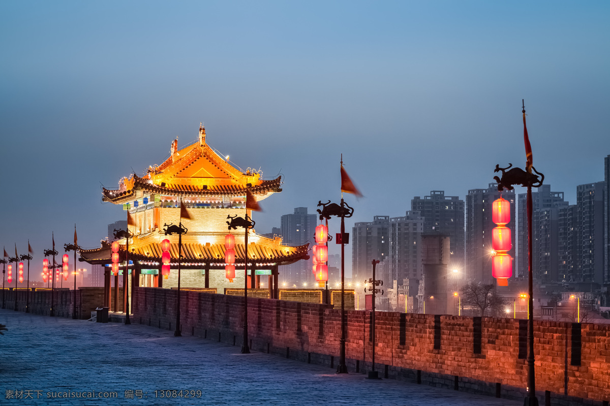 A scenic view of Xian City Wall