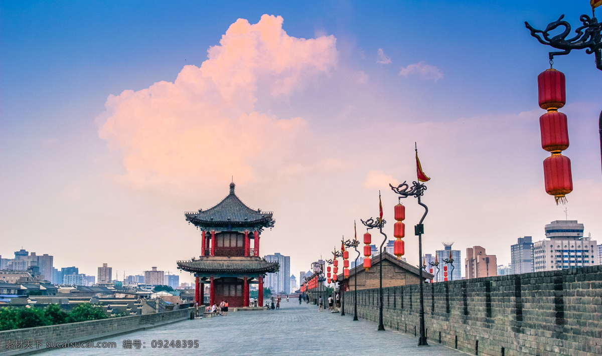A scenic view of Xian City Wall