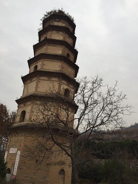 A scenic view of Xian Daqin Temple Pagoda