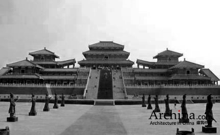 A scenic view of Xian Epang Palace Site