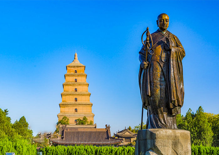 A scenic view of Xian Great Wild Goose Pagoda