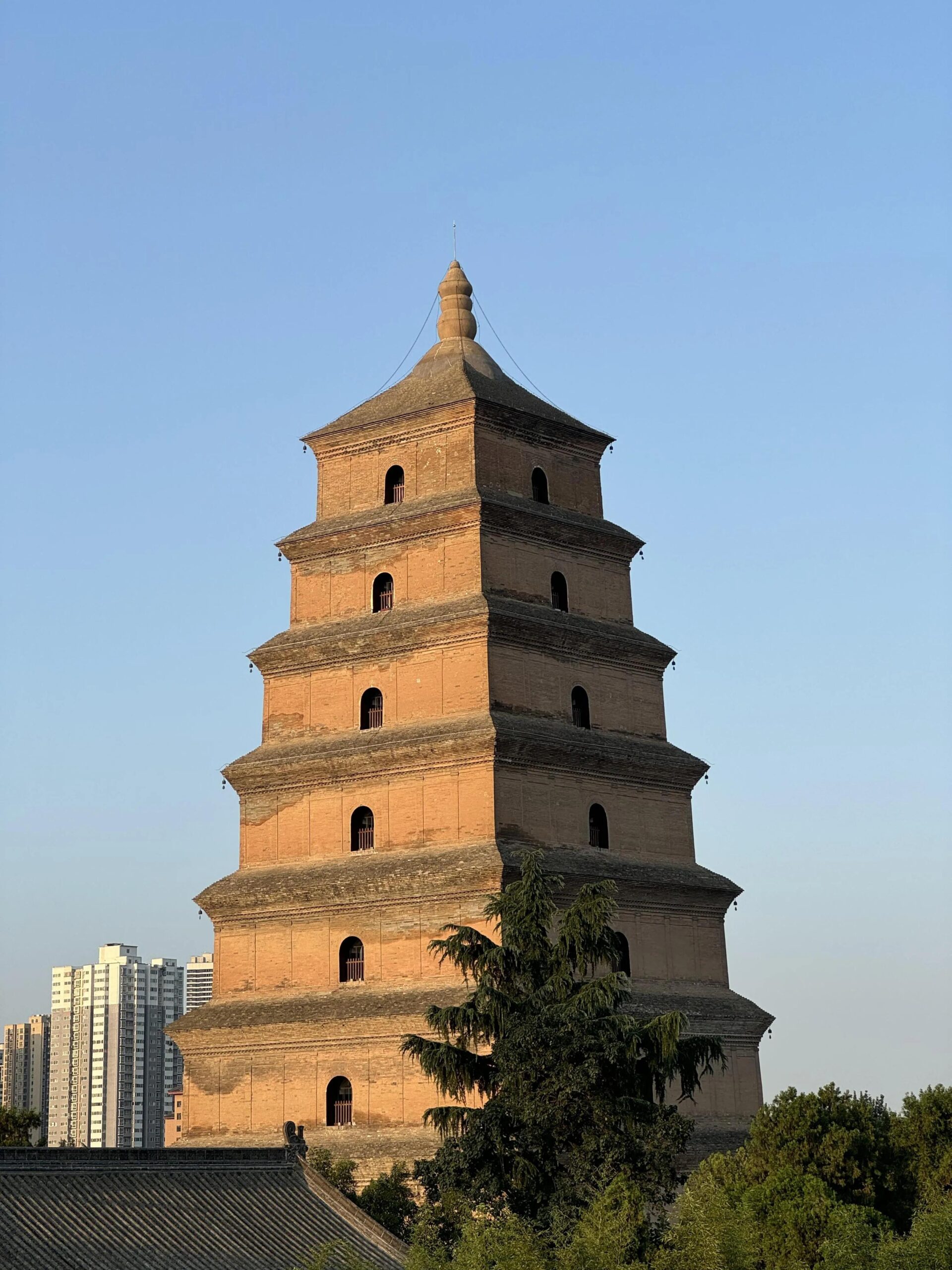 A scenic view of Xian Great Wild Goose Pagoda