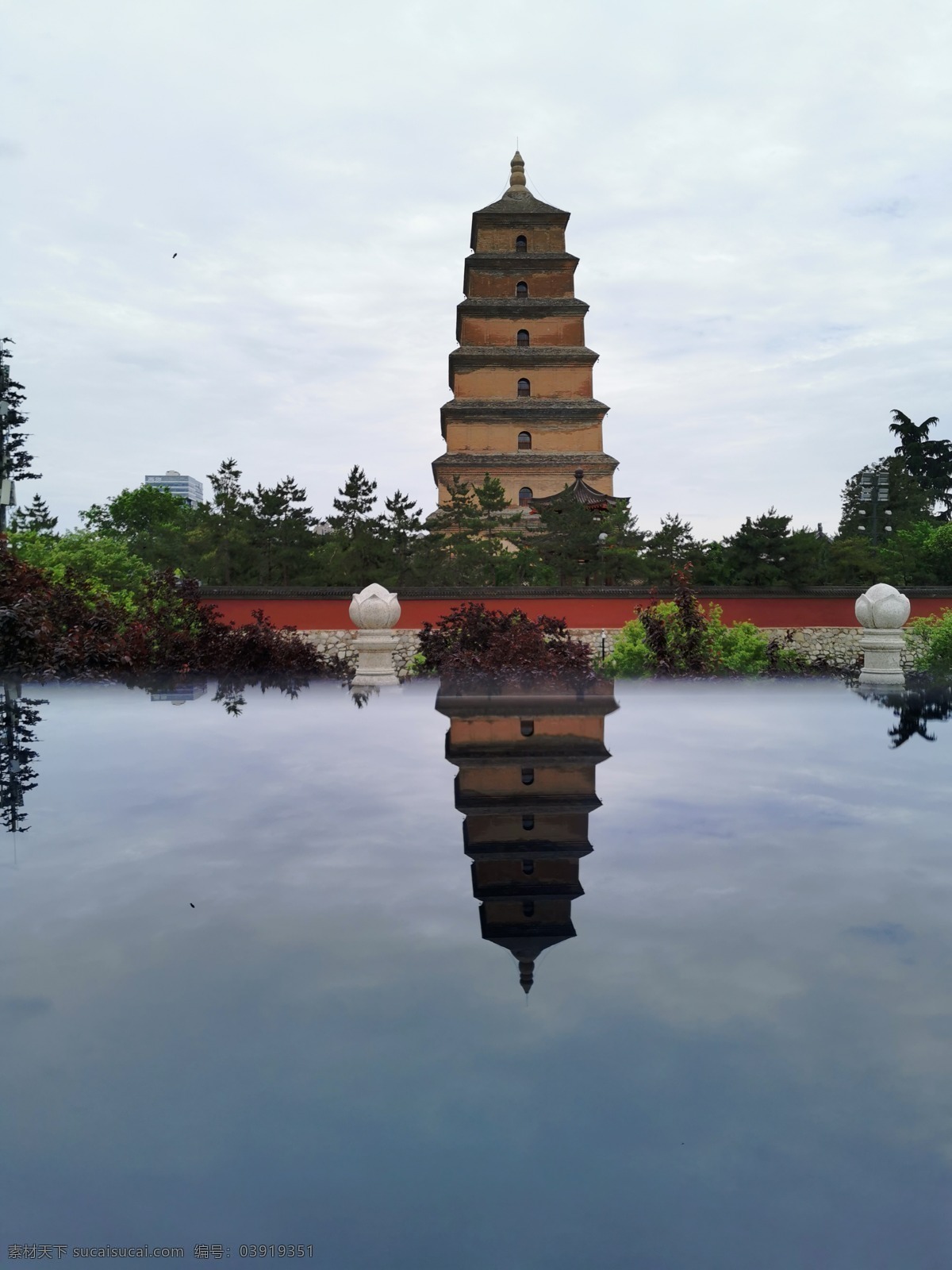 A scenic view of Xian Great Wild Goose Pagoda