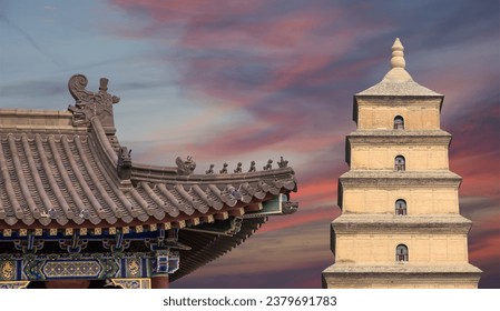 A scenic view of Xian Great Wild Goose Pagoda