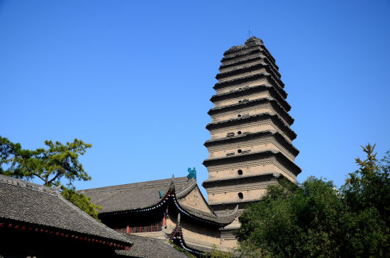 A scenic view of Xian Small Wild Goose Pagoda