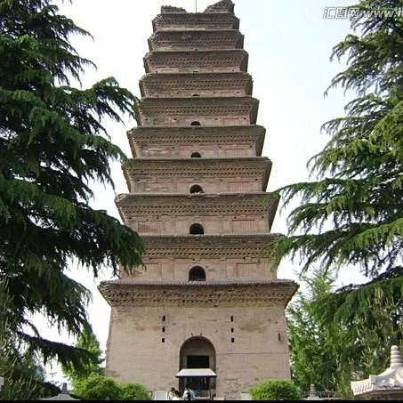 A scenic view of Xian Xiangji Temple Shandao Pagoda