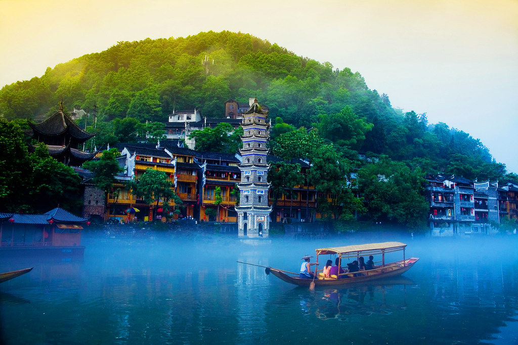 A scenic view of Xiangxi Fenghuang Guchengbao