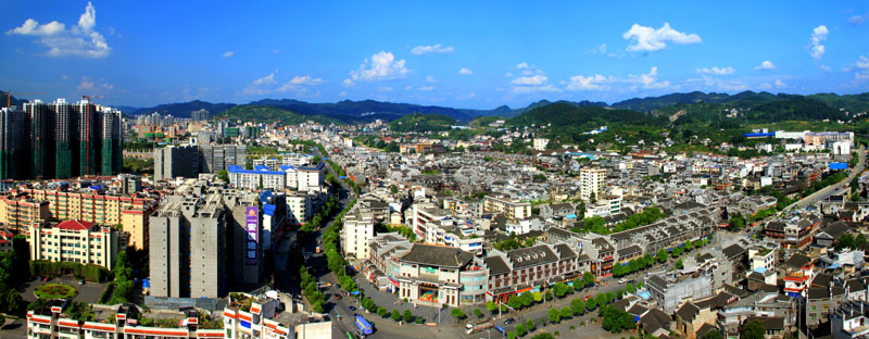 A scenic view of Xiangxi Pushizhen Gujianzhuqun
