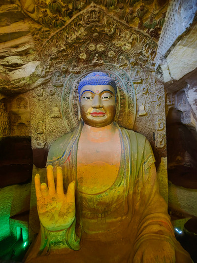 A scenic view of Xianyang Dafo Temple Grottoes Binxian