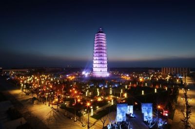 A scenic view of Xianyang Jingyang Chongwen Pagoda
