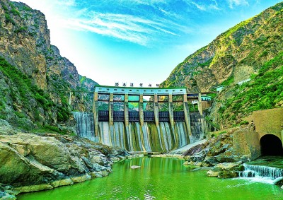 A scenic view of Xianyang Zheng Guo Canal Head Site