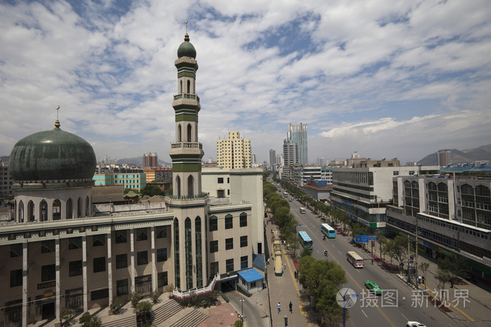 A scenic view of Xining Dongguan Qingzhendasi