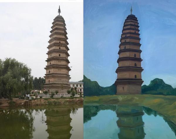 A scenic view of Xinxiang Linglongta