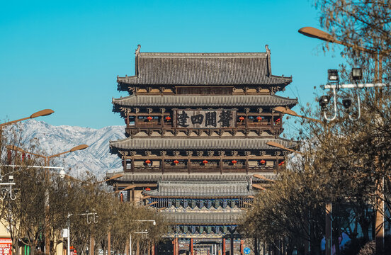 A scenic view of Xinzhou Bianjing Lou