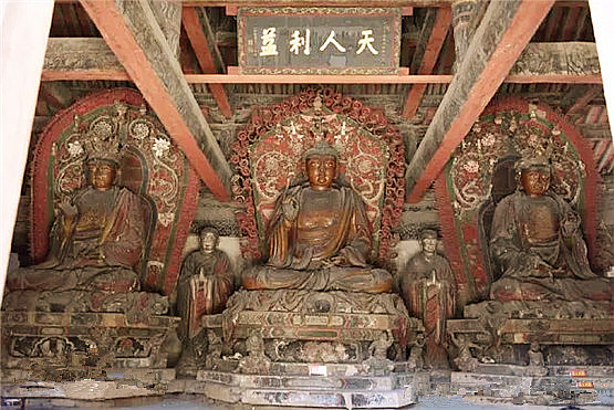 A scenic view of Xinzhou Guangji Temple Main Hall