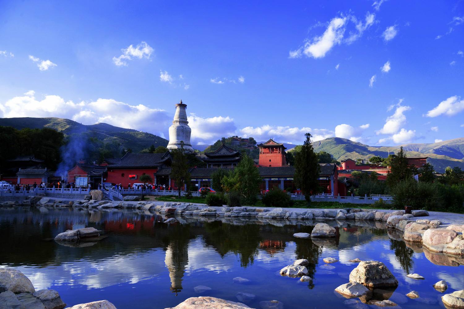 A scenic view of Xinzhou Wutaishan Ancient Buildings