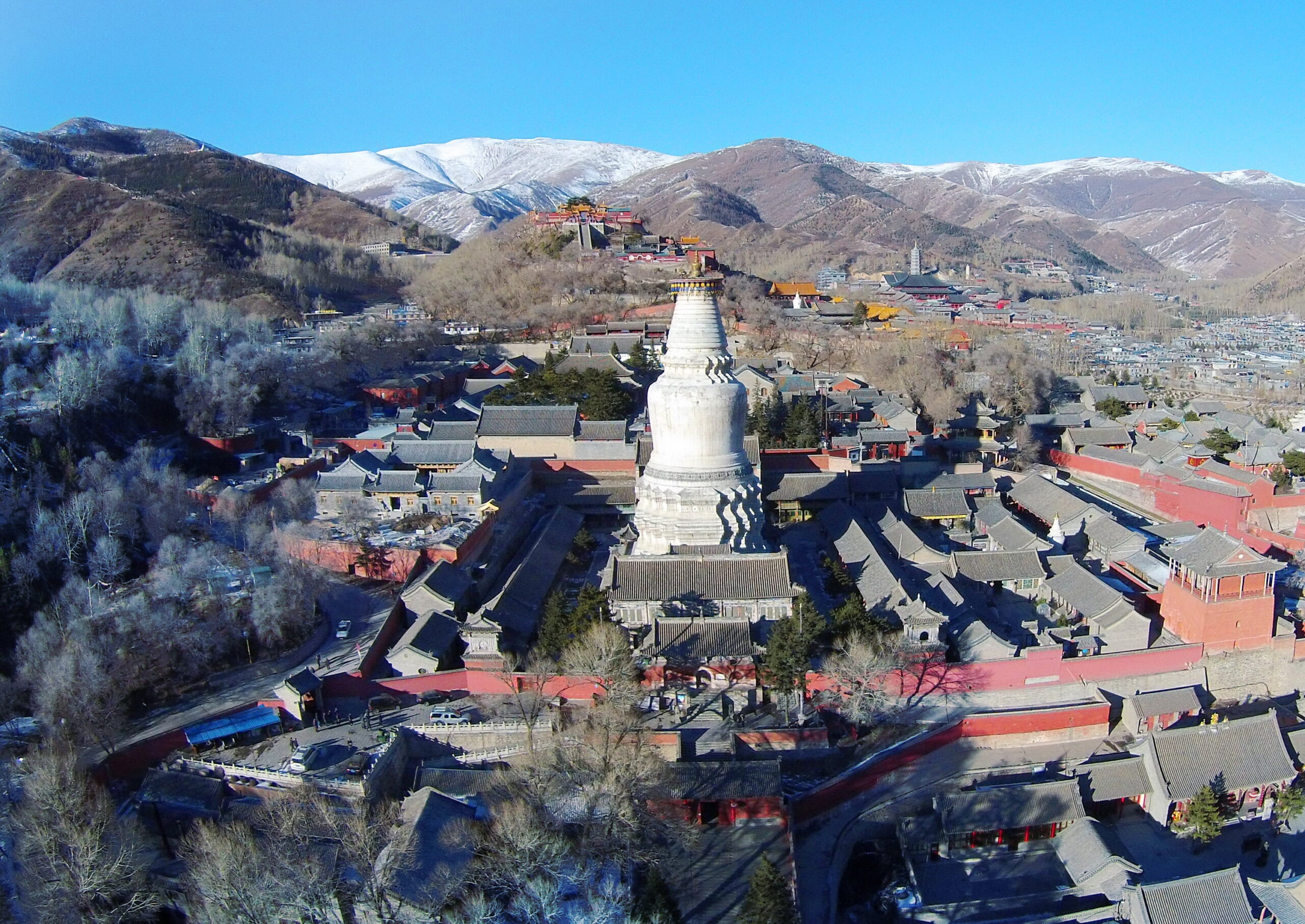 A scenic view of Xinzhou Wutaishan Ancient Buildings