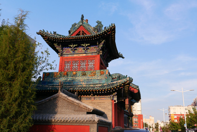 A scenic view of Xinzhou Wutaishan Ancient Buildings