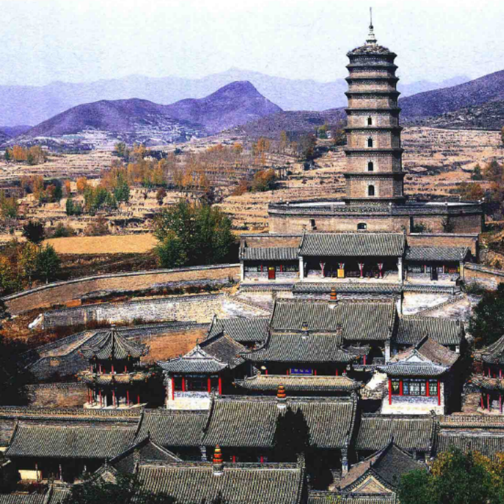 A scenic view of Xinzhou Wutaishan Zunsheng Temple