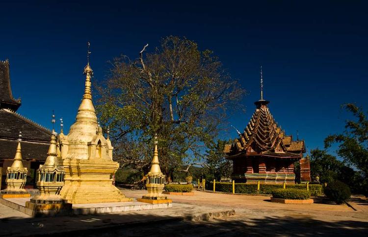 A scenic view of Xishuangbanna Jingzhen Bajiaoting